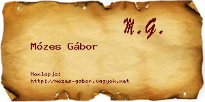Mózes Gábor névjegykártya